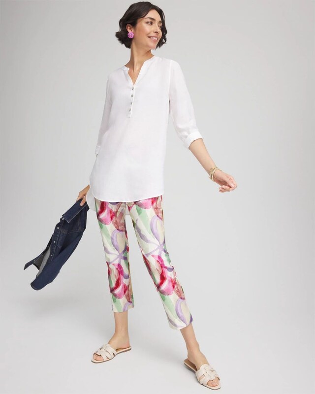 Brigitte Slub Slim Cropped Pants - image 2